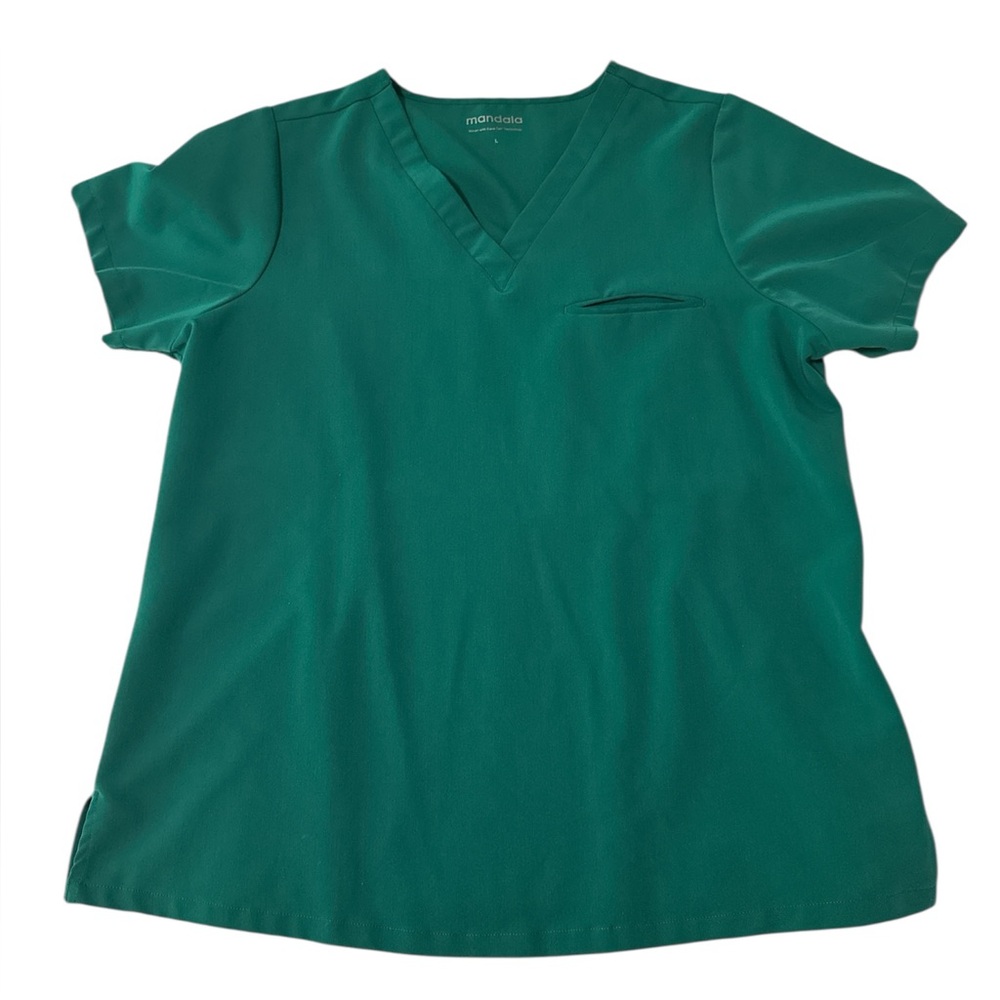 Mandala / Hunter Green / One Pocket Scrub Top